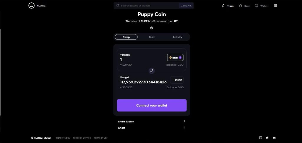 How to buy Puppy coin on Flooz.Trade